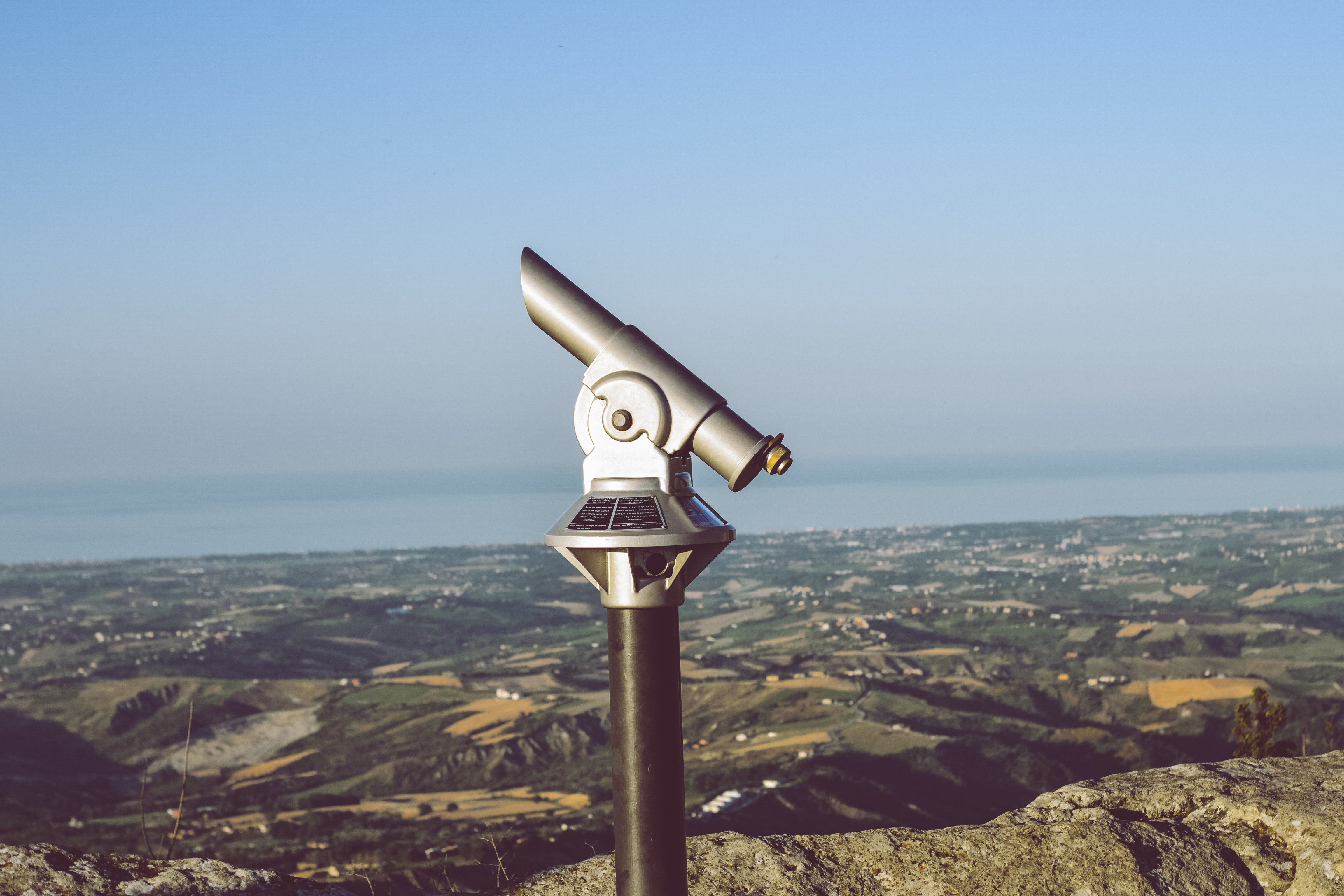 Telescope Overlooking Mountains